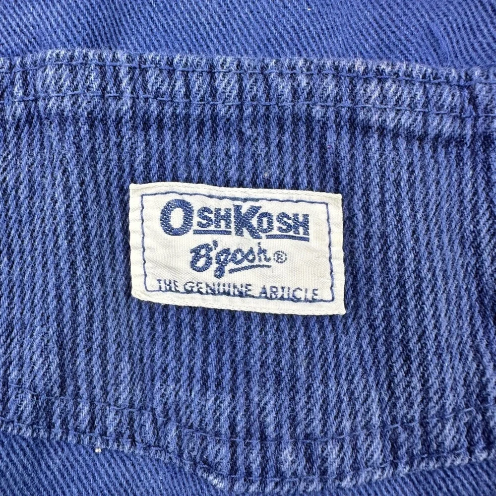 Vintage 1990s OshKosh B'gosh Blue Overalls Toddler 3T Made USA Cotton Snap Leg